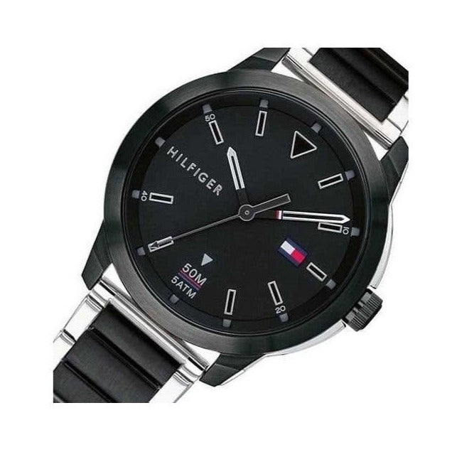 Tommy Hilfiger Sneaker Quartz Black Dial Two Tone Steel Strap Watch for Men - 1791619 Buy Now By Tommy Hilfiger
