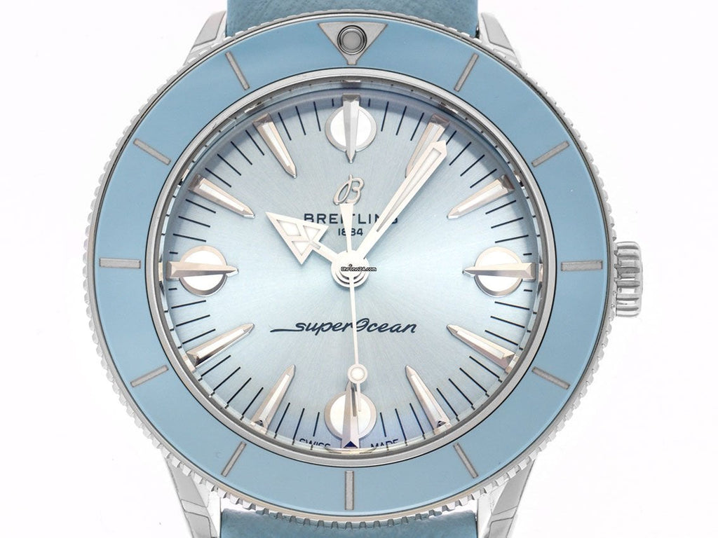 Breitling Superocean Heritage '57 Pastel Paradise Blue Dial Blue Leather Strap Watch for Women - A10340161C1X1 Buy Now By Breitling