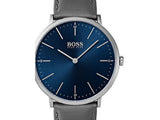 Hugo Boss Horizon Blue Dial Grey Leather Strap Watch for Men - 1513539 Buy Now By Hugo Boss