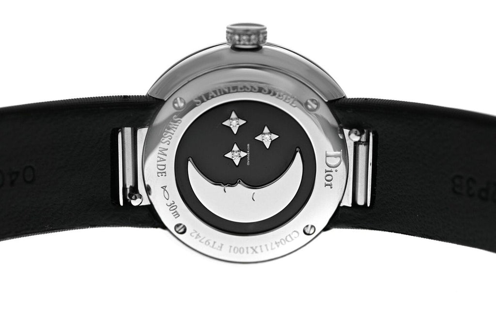 Dior La D De Dior Dior Rose Céleste Diamonds Mother of Pearl Dial Black Leather Strap Watch for Women - CD04711X1001 0000 Buy Now By Dior