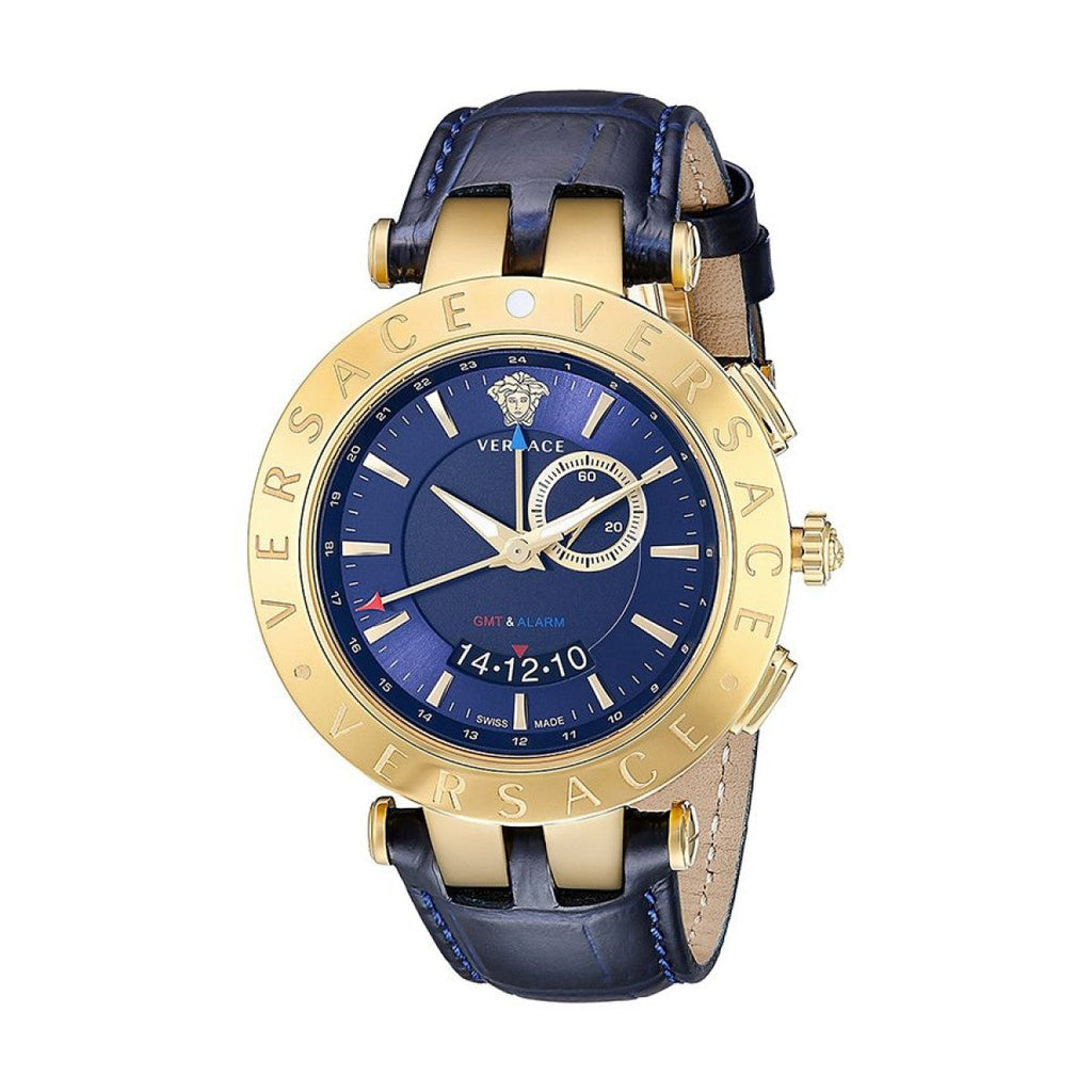 Versace Race GMT Blue Dial Blue Leather Strap Watch For Men - 29G70D282 Buy Now By Versace