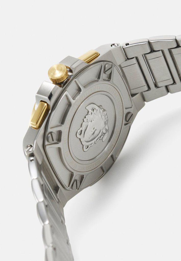 Versace Chain Reaction Quartz White Dial Two Tone Steel Strap Watch for Men - VEDY00519 Buy Now By Versace