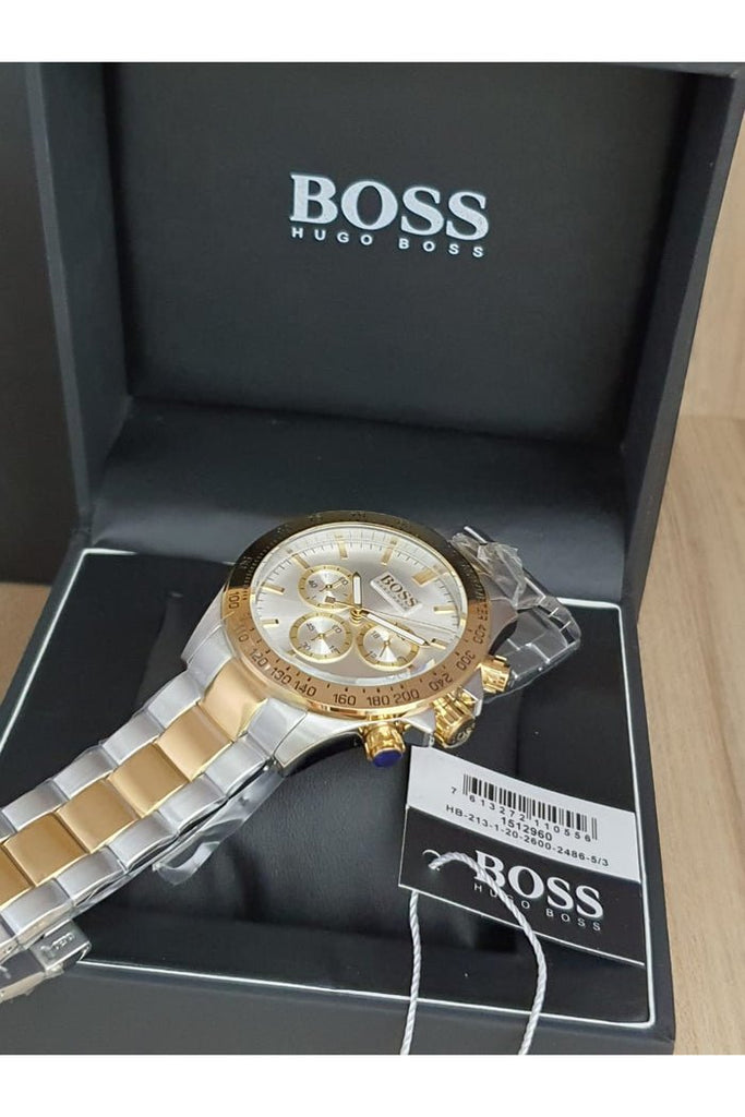 Hugo Boss Ikon Chronograph Silver Dial Two Tone Steel Strap Watch for Men - 1512960 Buy Now By Hugo Boss