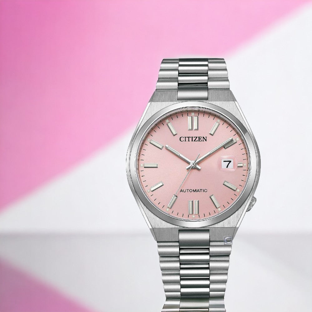 Citizen x Pantone Automatic Dreamy Pink Dial Silver Steel Strap Watch For Men - NJ0158-89X Buy Now By Citizen