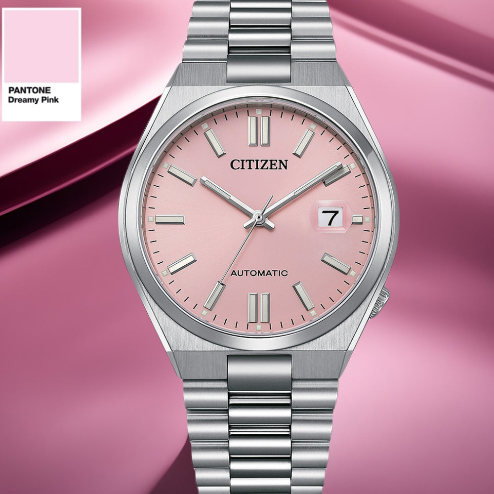 Citizen x Pantone Automatic Dreamy Pink Dial Silver Steel Strap Watch For Men - NJ0158-89X Buy Now By Citizen