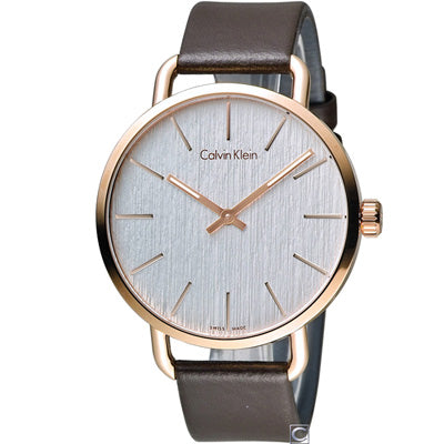Calvin Klein Even Silver Dial Brown Leather Strap Watch for Men - K7B216G6 Buy Now By Calvin Klein