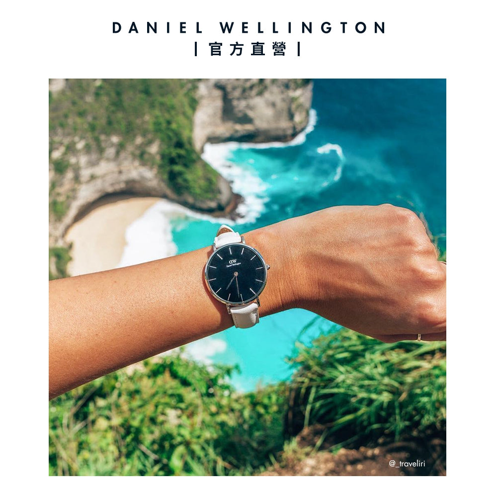 Daniel Wellington Classic Petite Bondi Black Dial White Leather Strap Watch For Women - DW00100284 Buy Now By Daniel Wellington
