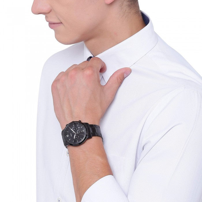 Fossil Neutra Chronograph Black Dial Black Steel Strap Watch for Men - FS5474 Buy Now By Fossil