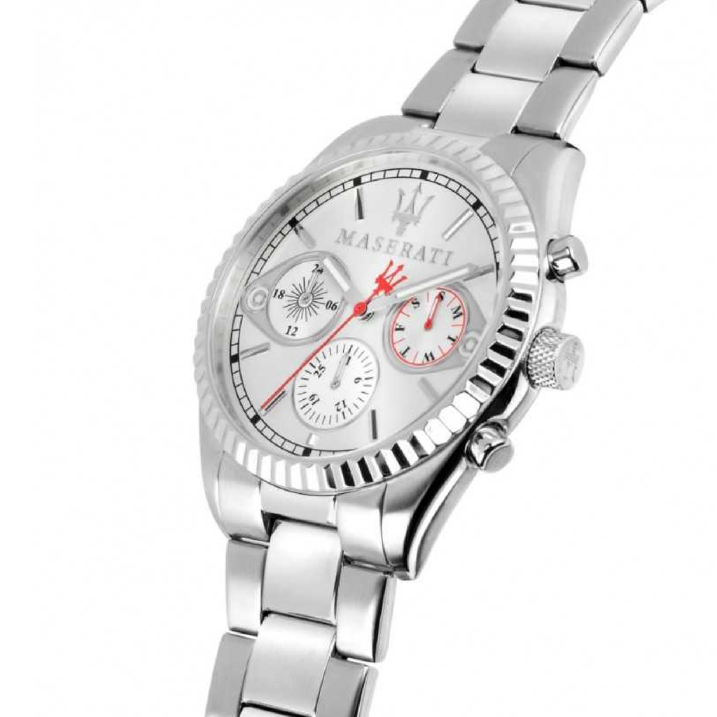 Maserati Competizione Chronograph White Dial Silver Steel Strap Watch For Men - R8853100017 Buy Now By Maserati