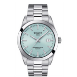 Tissot Gentleman Powermatic 80 Silicium Ice Blue Silver Steel Strap Watch For Men - T127.407.11.351.00 Buy Now By Tissot