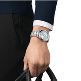 Tissot Gentleman Powermatic 80 Silicium Ice Blue Silver Steel Strap Watch For Men - T127.407.11.351.00 Buy Now By Tissot