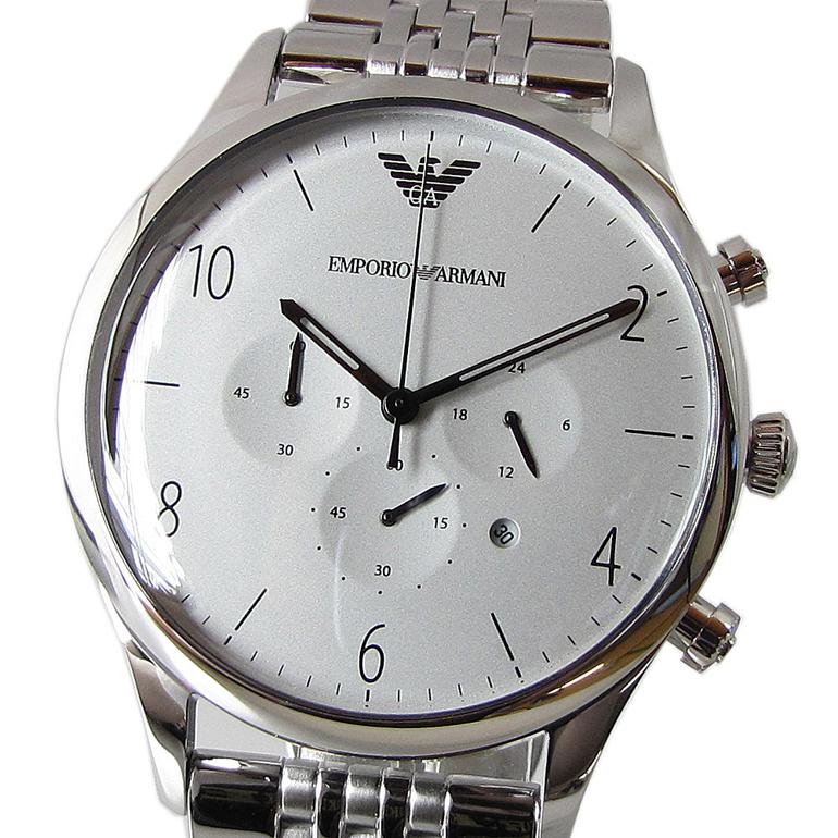 Emporio Armani Classic Chronograph Silver Dial Silver Steel Strap Watch For Men - AR1879 Buy Now By Emporio Armani