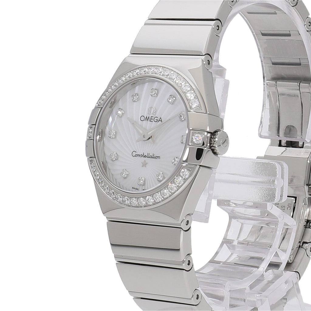 Omega Constellation Quartz Diamonds Silver Dial Silver Steel Strap Watch for Women - 123.15.27.60.55.004 Buy Now By Omega