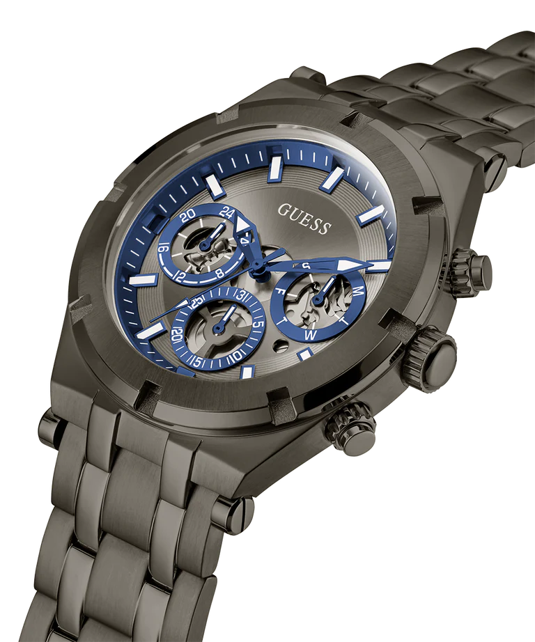 Guess Continental Grey Dial Grey Steel Strap Watch for Men - GW0260G3 Buy Now By Guess
