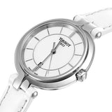 Tissot T Lady Flamingo White Dial White Leather Strap Watch For Women - T094.210.16.011.00 Buy Now By Tissot