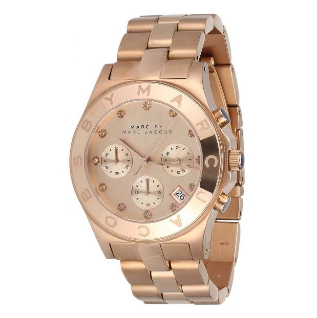 Marc Jacobs Blade Chronograph Rose Gold Dial Rose Gold Steel Strap Watch for Women - MBM3102 Buy Now By Marc Jacobs
