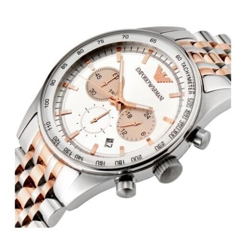 Emporio Armani Sportivo Chronograph Silver Dial Two Tone Steel Strap Watch For Men - AR5999 Buy Now By Emporio Armani