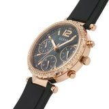 Guess Solstice Diamonds Black Mother of Pearl Dial Black Rubber Strap Watch for Women - GW0113L2 Buy Now By Guess