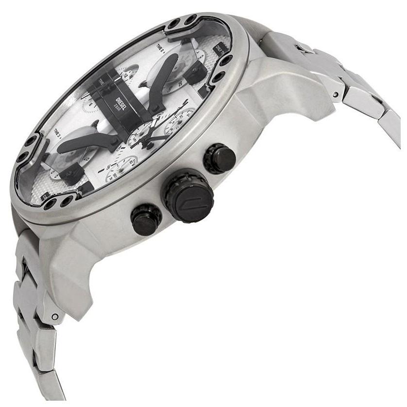 Diesel Mr. Daddy Chronograph Silver Dial Silver Steel Strap Watch For Men - DZ7421 Buy Now By Diesel