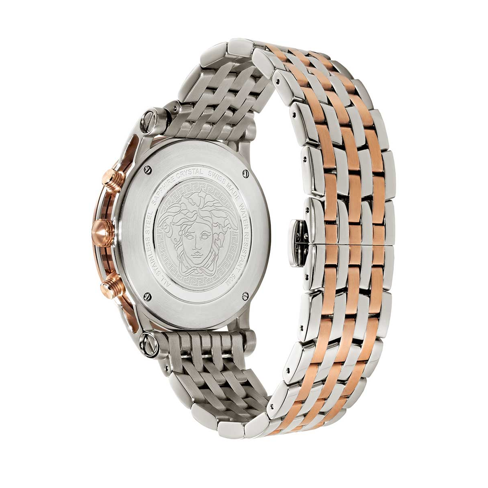 Versace Sport Tech Chronograph While Dial Two Tone Steel Strap Watch for Men - VELT00319 Buy Now By Versace