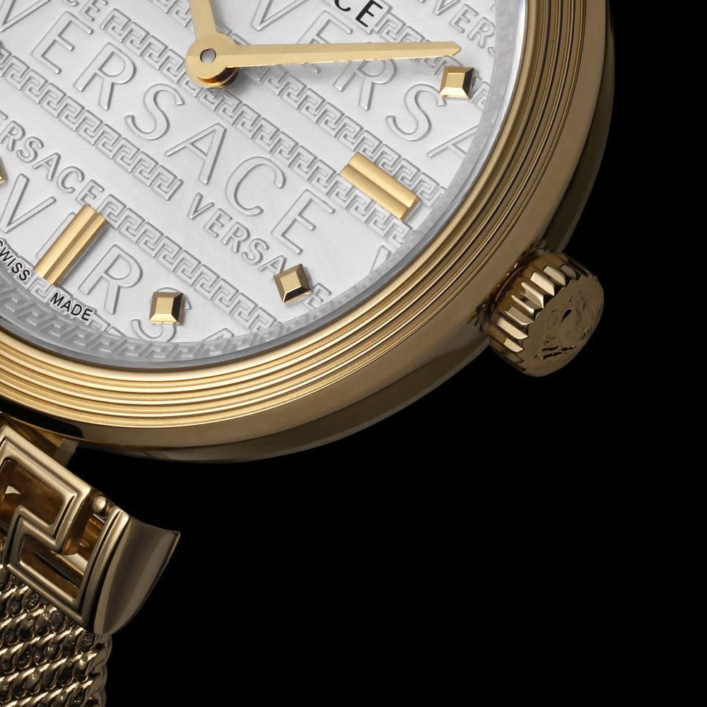 Versace Meander Greca White Dial Gold Mesh Bracelet Watch for Women - VELW00820 Buy Now By Versace