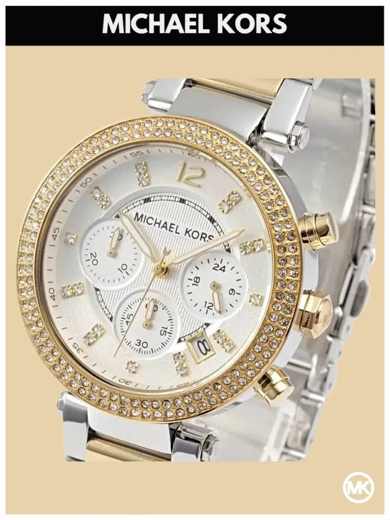 Michael Kors Parker Chronograph Silver Dial Two Tone Steel Strap Watch For Women - MK5687 Buy Now By Michael Kors