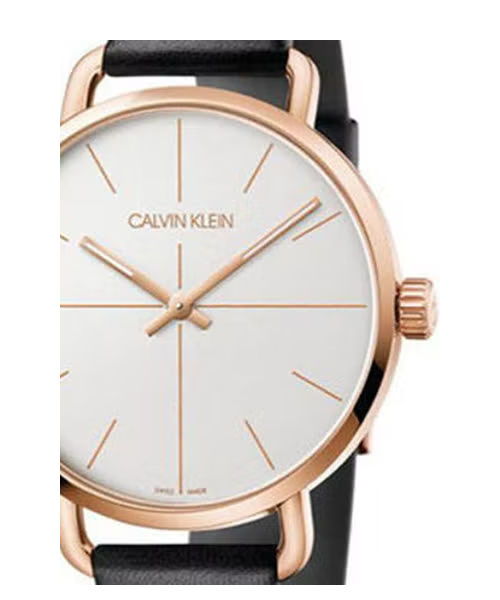 Calvin Klein Even White Dial Black Leather Strap Watch for Women - K7B216C6 Buy Now By Calvin Klein