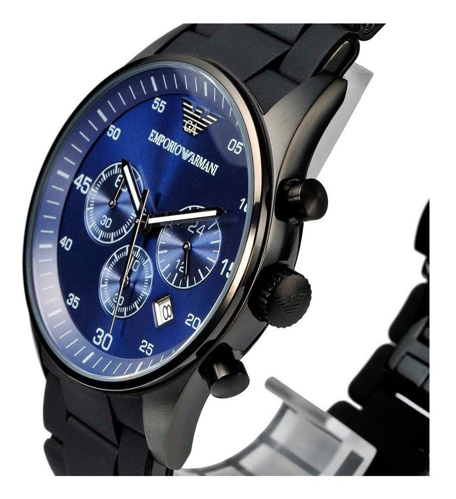 Emporio Armani Sportivo Chronograph Blue Dial Black Strap Watch For Men - AR5921 Buy Now By Emporio Armani