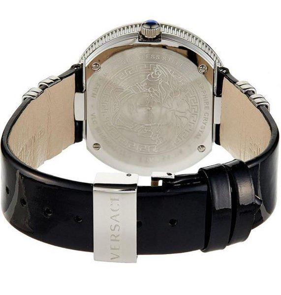 Versace V Metal Icon Silver Dial Black & Silver Strap Watch for Women - VLC010014 Buy Now By Versace