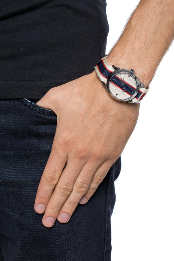 Gucci G Timeless Quartz White Dial Two Tone NATO Strap Watch For Men - YA1264071 Buy Now By Gucci