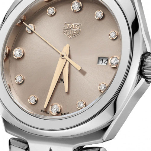Tag Heuer Link Quartz Brown Dial Silver Steel Strap Watch for Women - WBC131E.BA0649 Buy Now By Tag Heuer