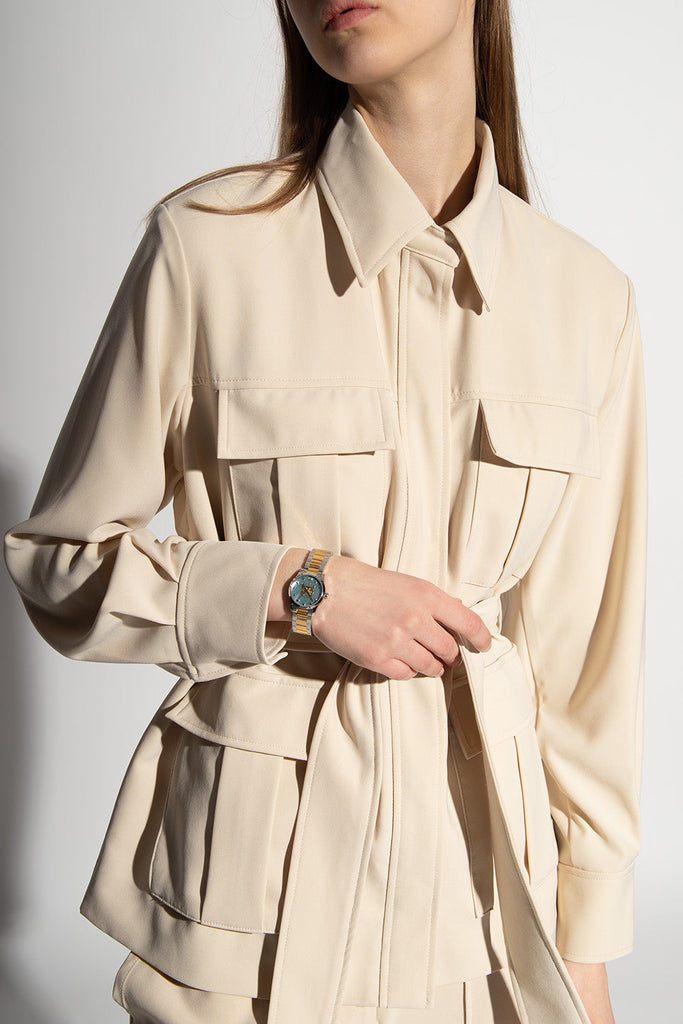 Gucci G Timeless Quartz Mother of Pearl Blue Dial Two Tone Steel Strap Watch For Women - YA1265011 Buy Now By Gucci