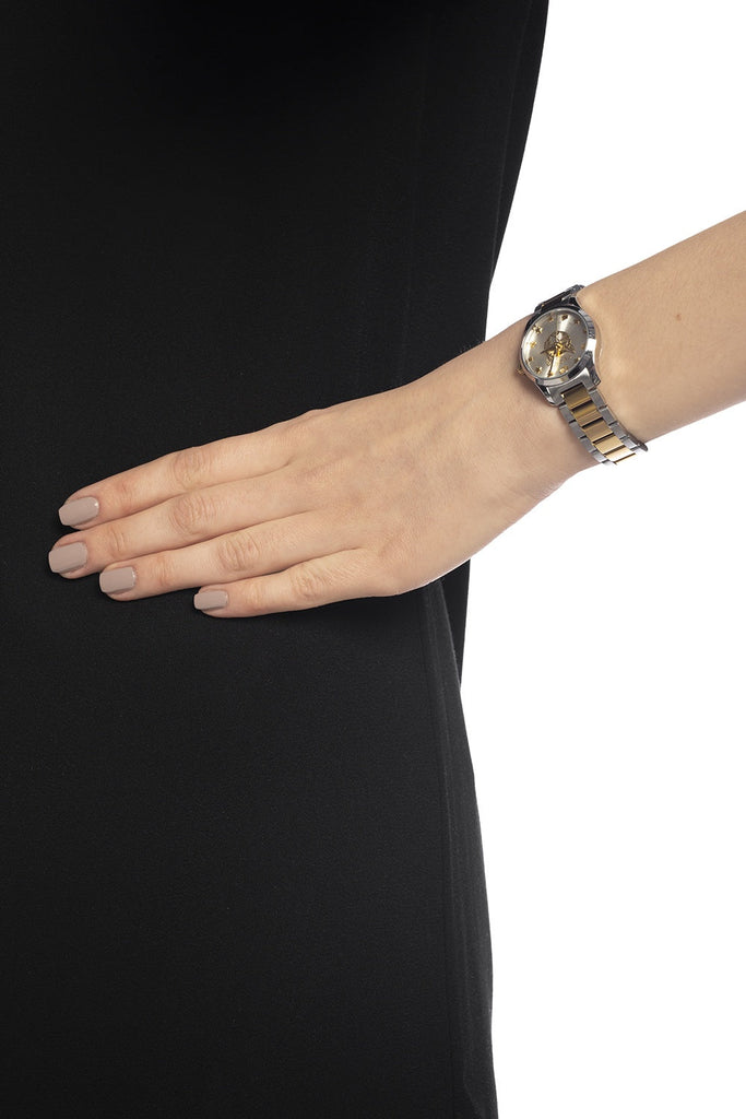 Gucci G Timeless Quartz Silver Dial Two Tone Steel Strap Watch For Women - YA126596 Buy Now By Gucci