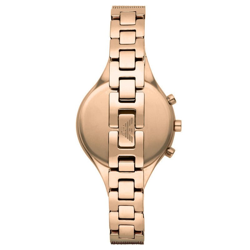 Emporio Armani Chiara Silver Dial Rose Gold Steel Strap Watch For Women - AR7362 Buy Now By Emporio Armani