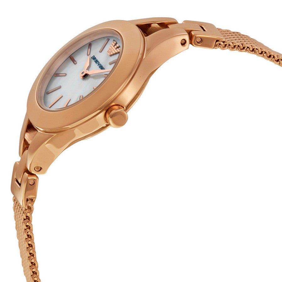 Emporio Armani Chiara Analog White Dial Rose Gold Steel Strap Watch For Women - AR7329 Buy Now By Emporio Armani