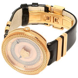 Versace V Metal Icon Gold Dial Black & Gold Strap Watch for Women - VLC030014 Buy Now By Versace