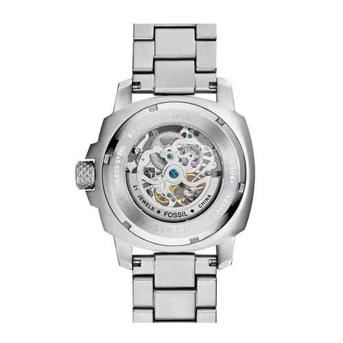 Fossil Modern Machine Automatic Silver Dial Silver Steel Strap Watch for Men - ME3081 Buy Now By Fossil