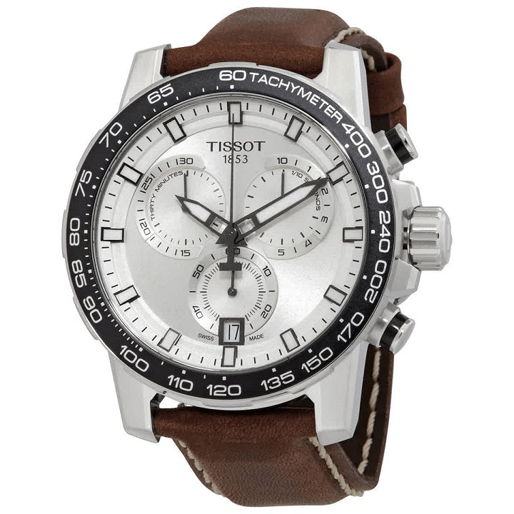 Tissot Supersport Chrono Silver Dial Brown Leather Strap Watch for Men - T125.617.16.031.00 Buy Now By Tissot