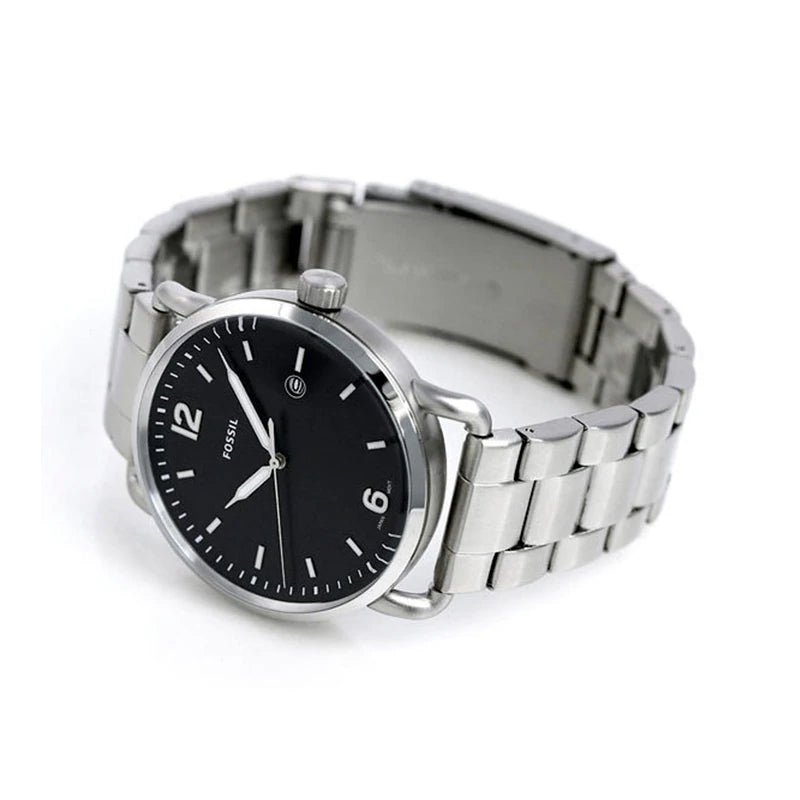 Fossil The Commuter Black Dial Silver Steel Strap Watch for Men - FS5391 Buy Now By Fossil