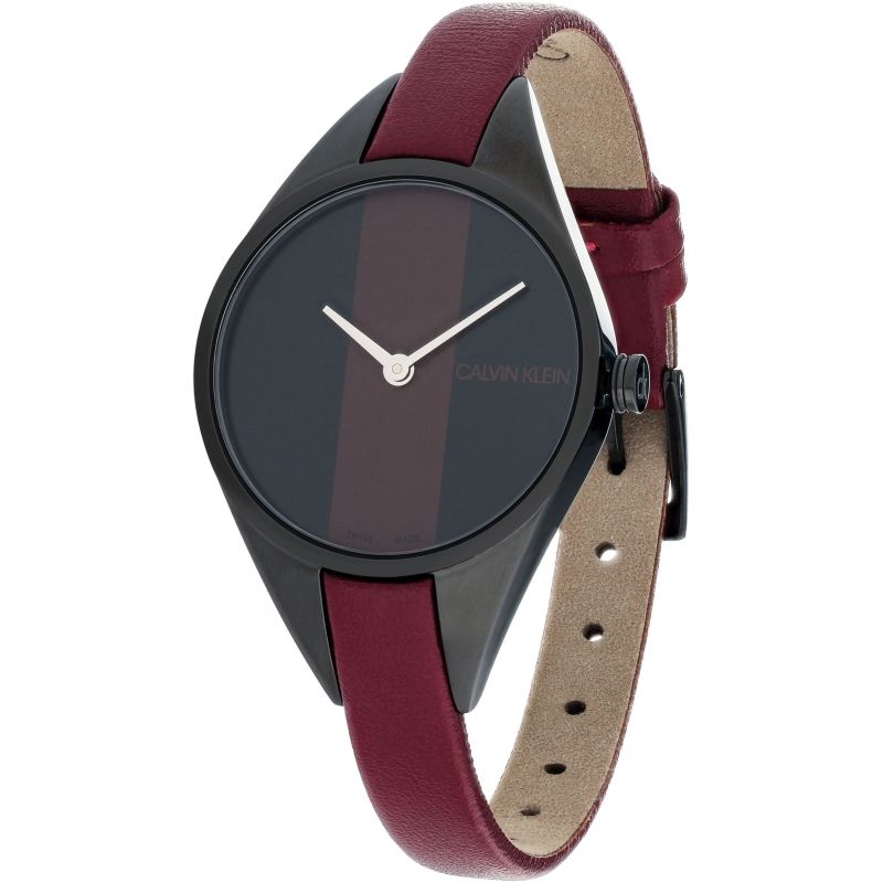 Calvin Klein Rebel Red Black Dial Red Leather Strap Watch for Women - K8P237U1 Buy Now By Calvin Klein