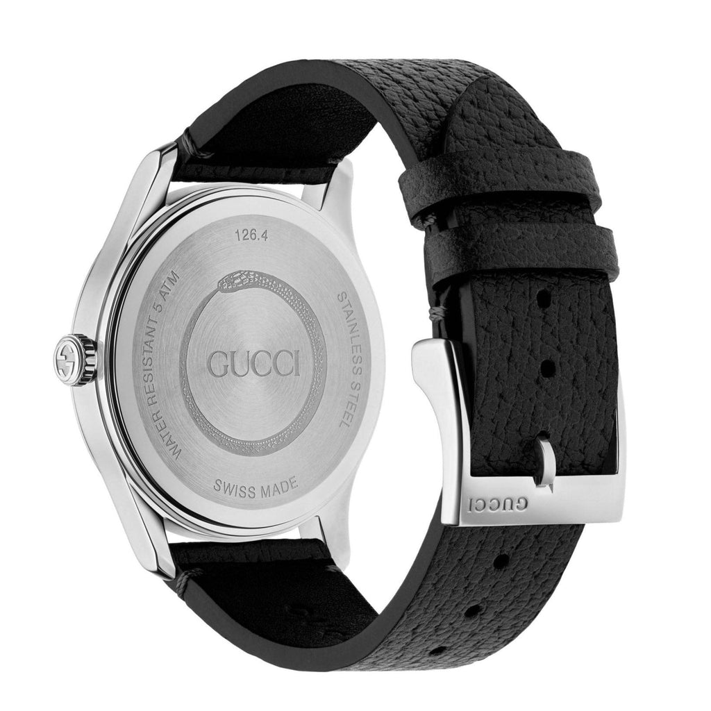 Gucci G Timeless Bee Black Dial Black Leather Strap Watch For Women - YA1264067 Buy Now By Gucci