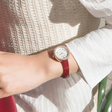 Emporio Armani Rosa Two Hand White Dial Red Leather Strap Watch For Women - AR11357 Buy Now By Emporio Armani