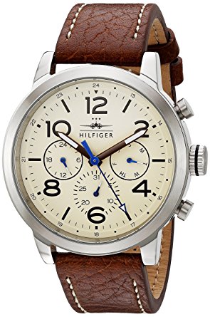 Tommy Hilfiger Jake Multifunction White Dial Brown Leather Strap Watch for Men - 1791230 Buy Now By Tommy Hilfiger