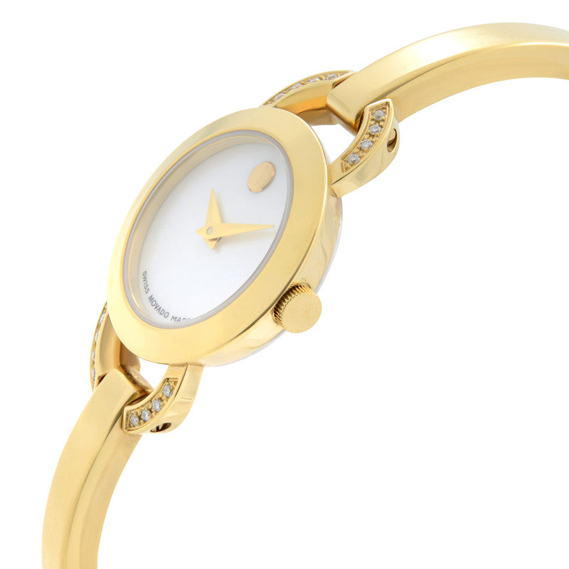 Movado Rondiro Mother of Pearl Dial Gold Steel Strap Watch For Women - 0606889 Buy Now By Movado