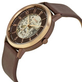 Fossil Vintage Muse Automatic Skeleton Maroon Dial Maroon Leather Strap Watch for Women - ME3137 Buy Now By Fossil