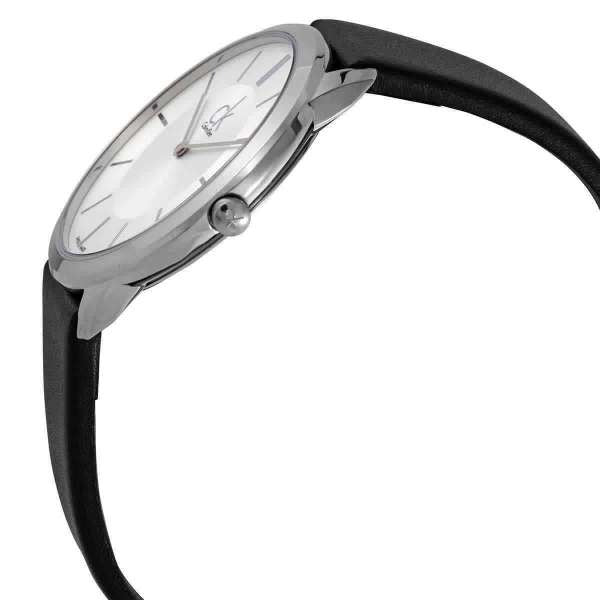Calvin Klein Minimalist White Dial Black Leather Strap Watch for Men - K3M211C6 Buy Now By Calvin Klein