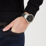 Armani Exchange Hampton Chronograph Black Dial Silver Steel Strap Watch For Men - AX2179 Buy Now By Armani Exchange