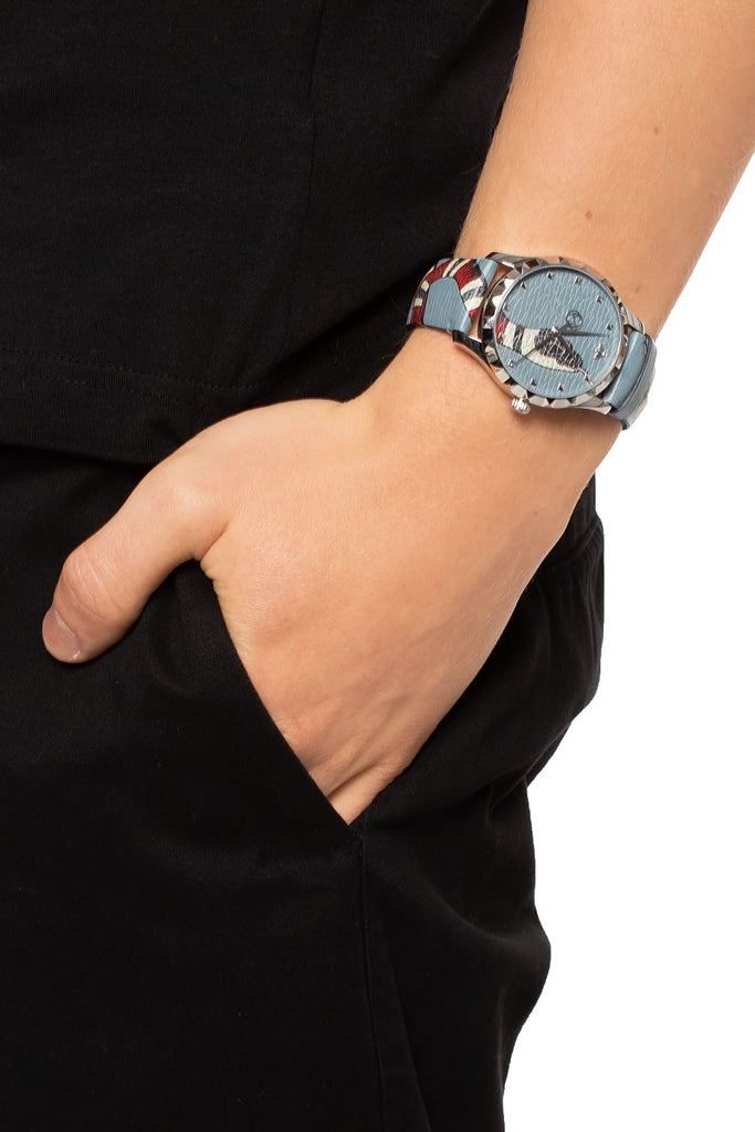 Gucci G Timeless Quartz Blue Dial Blue Leather Strap Watch For Men - YA1264080 Buy Now By Gucci