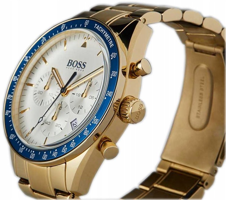 Hugo Boss Trophy White Dial Gold Steel Strap Watch for Men - 1513631 Buy Now By Hugo Boss