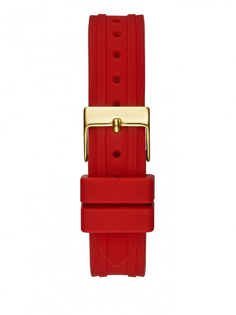 Guess Cosmo Diamonds Gold Dial Red Rubber Strap Watch for Women - GW0034L6 Buy Now By Guess